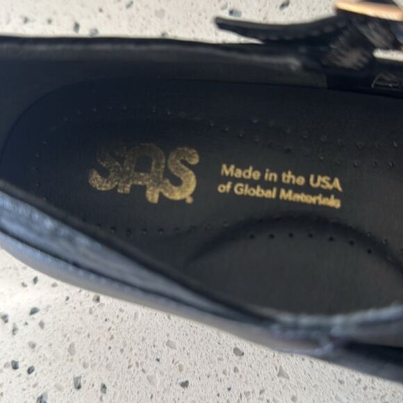 SAS Isabel Mary Jane's Size 8M Black/Snake Leather Shoes Made in USA EUC - Picture 10 of 12